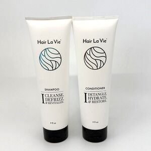 Hair La Vie Shampoo Conditioner Set 9oz Each Cleanse Hydrate Repair Frizz